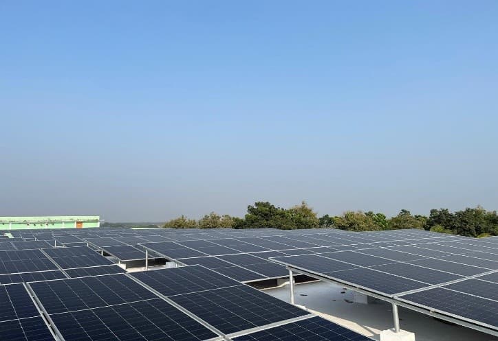 Solar farm in countryside